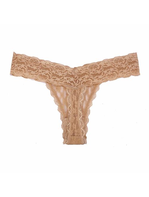 Pmrxi Pack of 10 Sexy Women All Lace Thong, Cotton Thong Lace Trim, Assorted Different Lace Pattern & Colors