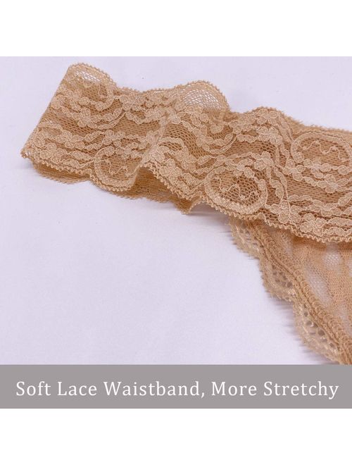 Pmrxi Pack of 10 Sexy Women All Lace Thong, Cotton Thong Lace Trim, Assorted Different Lace Pattern & Colors