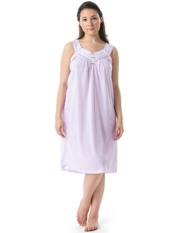 Casual Nights Women's Fancy Lace Trim Sleeveless Nightgown