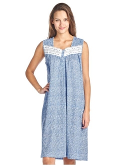 Casual Nights Women's Fancy Lace Trim Sleeveless Nightgown