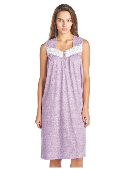 Casual Nights Women's Fancy Lace Trim Sleeveless Nightgown