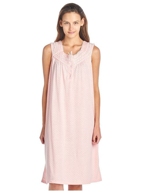 Casual Nights Women's Fancy Lace Trim Sleeveless Nightgown