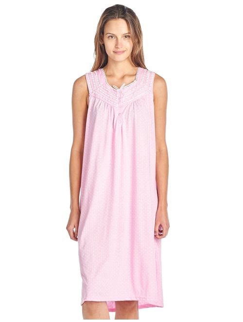 Casual Nights Women's Fancy Lace Trim Sleeveless Nightgown