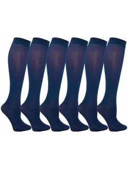 Queen Size Trouser Socks for Women, 6 Pairs Plus Stretchy Opaque Knee High Dress Sock