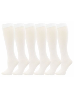 Queen Size Trouser Socks for Women, 6 Pairs Plus Stretchy Opaque Knee High Dress Sock