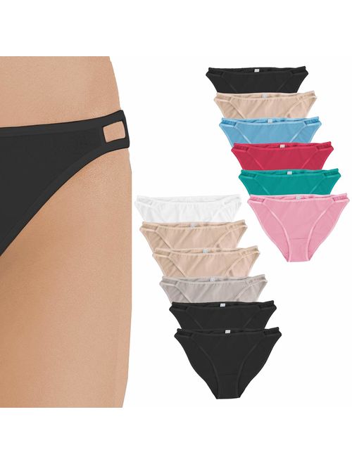 Jo & Bette 6 Pack Cotton Bikini Womens Underwear String Bikini Panties Soft Sexy Underwear for Women