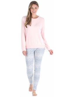 Olivia Rae Women's Slouchy Long Sleeve Tie Drawstring Top and Legging Pajama Set