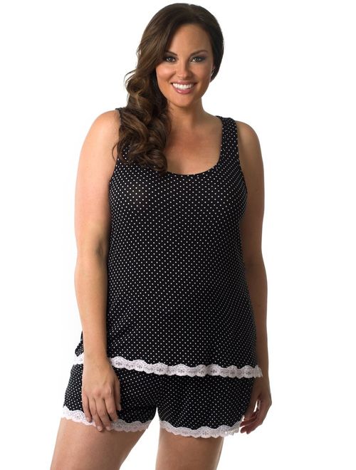 Velvet Kitten Plus Size Tank Top & Short Pajama Set 562856x