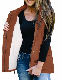 Women's Winter Buffalo Plaid Jacket Vest with Sherpa Fleece Lining