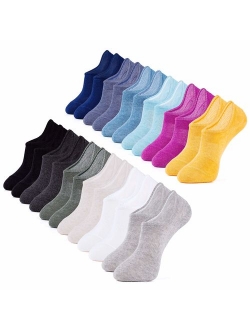 IDEGG No Show Socks For Women and Men 12 Pairs Casual Low Cut Socks Anti-slid Athletic Cotton Socks with Non Slip Grip