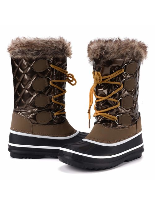 mysoft Women's Waterproof Winter Boots, Warm Insulated Snow Boots for Outdoor