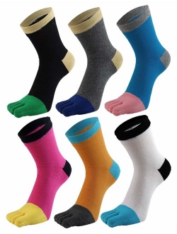 HONOW Women's Low Cut Toe Socks Ankle Cotton Running Socks(Pack of 5/6)