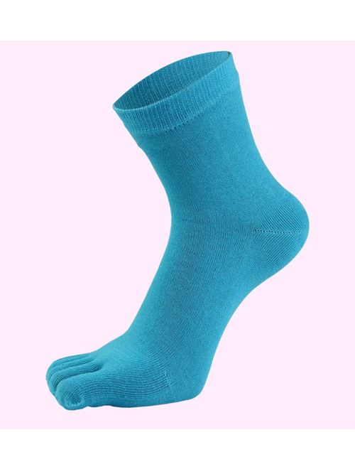 HONOW Women's Low Cut Toe Socks Ankle Cotton Running Socks(Pack of 5/6)