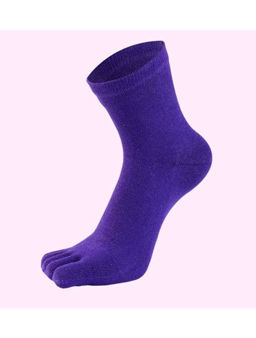 HONOW Women's Low Cut Toe Socks Ankle Cotton Running Socks(Pack of 5/6)