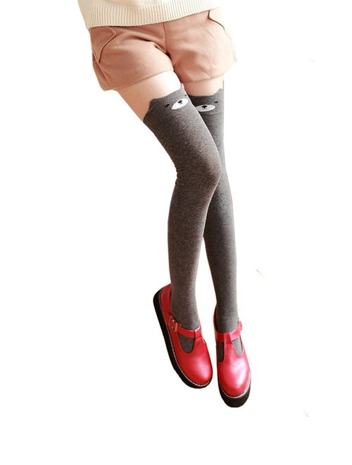 Geoot Women Cute 3d Cartoon Animal Pattern Thigh Stockings Over Knee High Socks