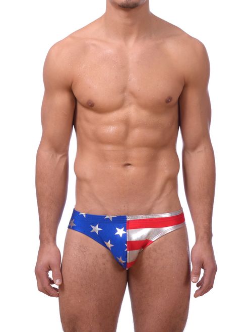 Gary Majdell Sport Men's USA Freedom Flag Stars & Stripes Bikini Swimsuit