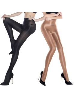 2 Pairs Shaping Ballet Oil Socks Shiny Silk Stockings Pantyhose Dance Tights