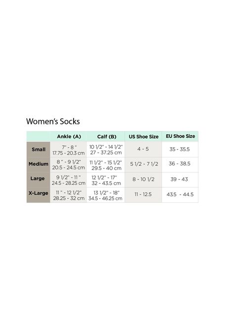 Ames Walker AW Style 167 Women's Travel 15 20mmHg Knee High Socks