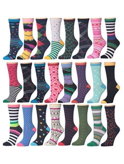 12 Pack Women's Colorful Patterned Cute Funny Casual Fashion Crew Socks by Frenchic