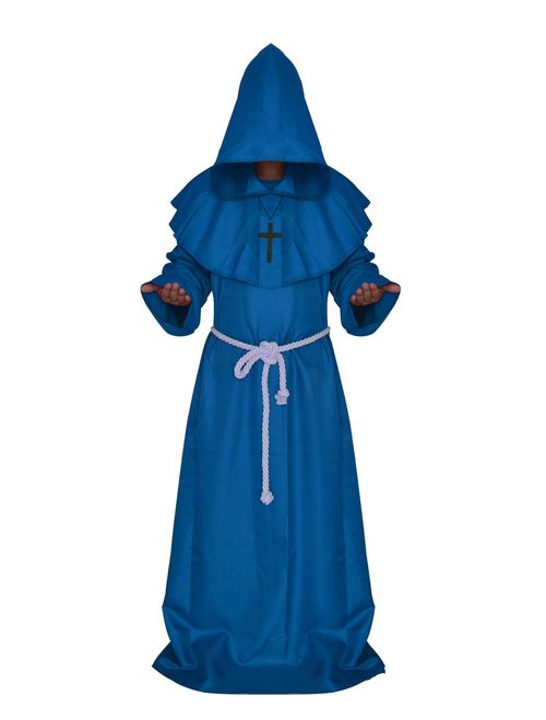 VERNASSA Medieval Monk Robe Priest Robe Halloween Cosplay Costume Cloak
