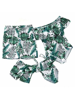 IFFEI Mommy and Me Swimsuit One Piece Pineapple Printed Family Matching Swimwear