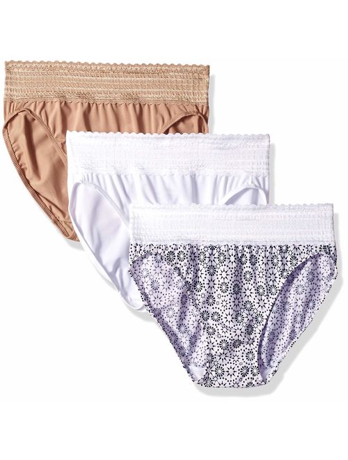 Warner's Women's No Pinching No Problems with Lace Hi-Cut 3 Pack Panties