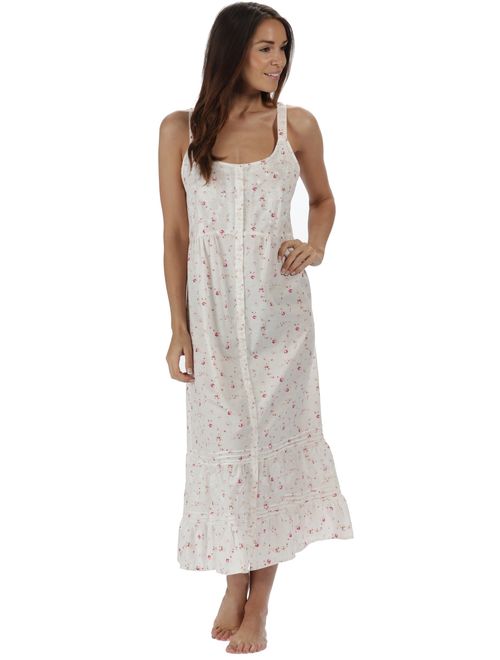 The 1 for U Ruby 100% Cotton Victorian Sleeveless Nightgown 7 Sizes