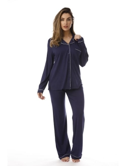 #followme Pajama Pant Set with Notch Collar