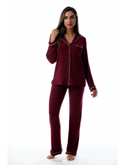 #followme Pajama Pant Set with Notch Collar