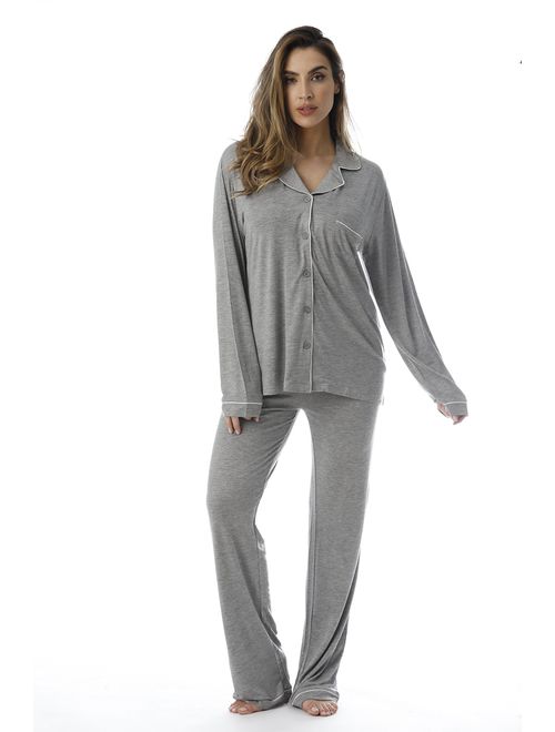 #followme Pajama Pant Set with Notch Collar