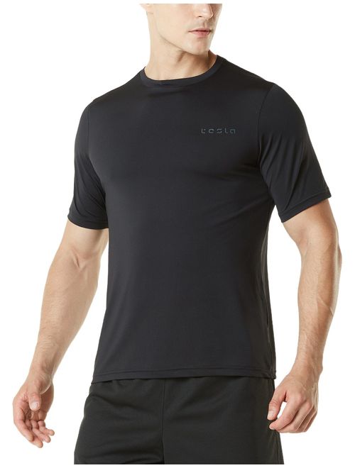 TSLA Men's (Pack of 1, 2) UPF 50+Swim Shirt Loose-Fit Swim Tee Rashguard Top