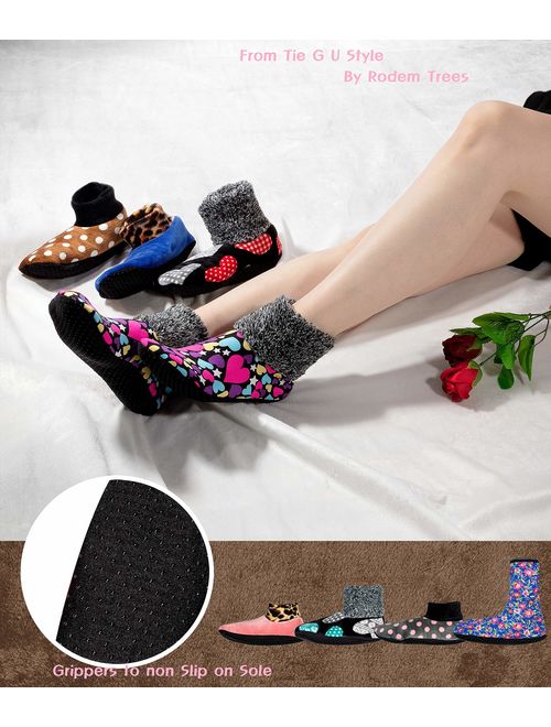 4-5 PAIRS,Womens warm socks,Stretch Velvet,Cozy slippers women,Non Slip by Grippers in Hospital/Nursing Home