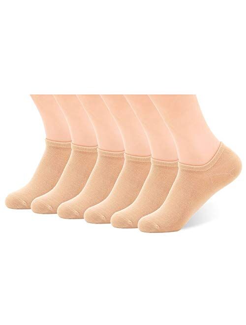 Copper Infused No Show Socks for Men and Women Non-slip Moisture Absorption Low Cut Socks 3,6,9 Pack-White, Gray, Black