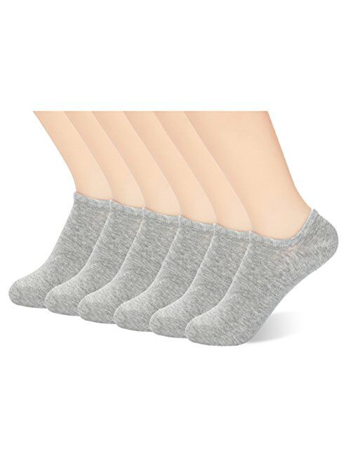 Copper Infused No Show Socks for Men and Women Non-slip Moisture Absorption Low Cut Socks 3,6,9 Pack-White, Gray, Black