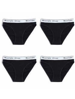 moonlight elves Womens Underwear Cotton Stretch Bikini Panties Hipster Briefs Comfort Panty Pack 4/6/8