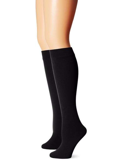 Muk Luks Women's Fleece Lined 2-Pair Pack Knee High Socks