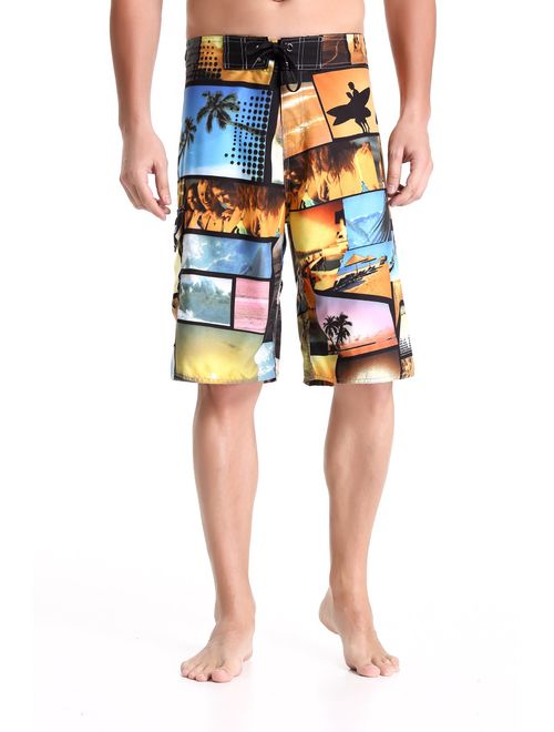 Clothin Men's Boardshort Swim Trunks Beach Quick Dry Swimming Shorts