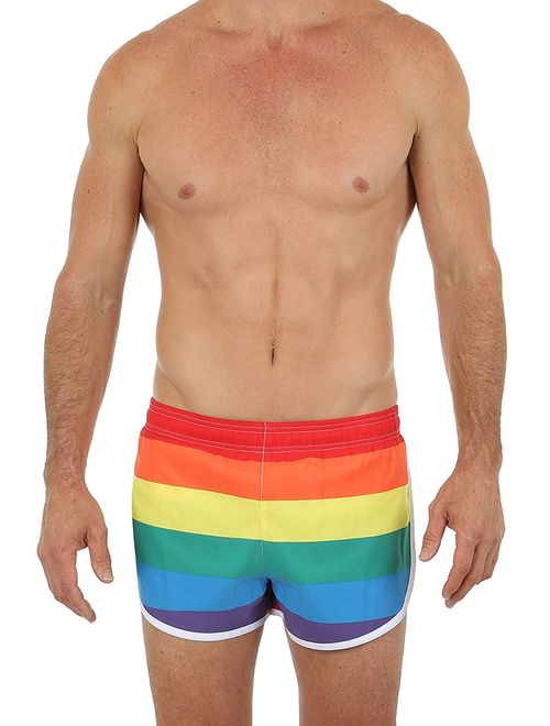 UZZI Men's Basic Running Shorts Swimwear Trunks