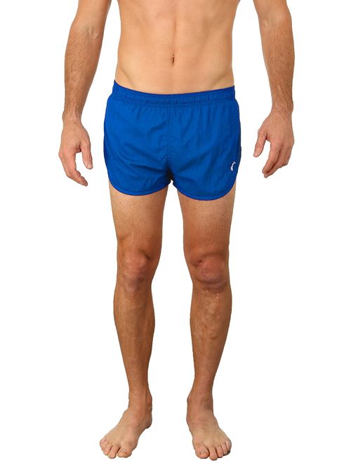 UZZI Men's Basic Running Shorts Swimwear Trunks