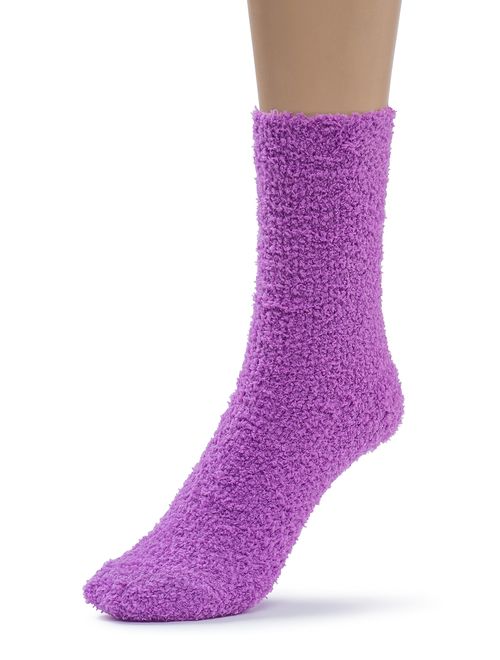 Silky Toes Womens 5 Pairs Warm Fuzzy Slipper Casual Socks