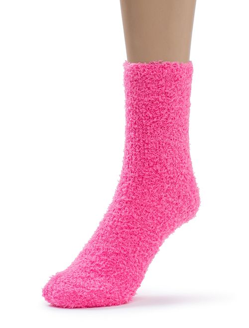 Silky Toes Womens 5 Pairs Warm Fuzzy Slipper Casual Socks