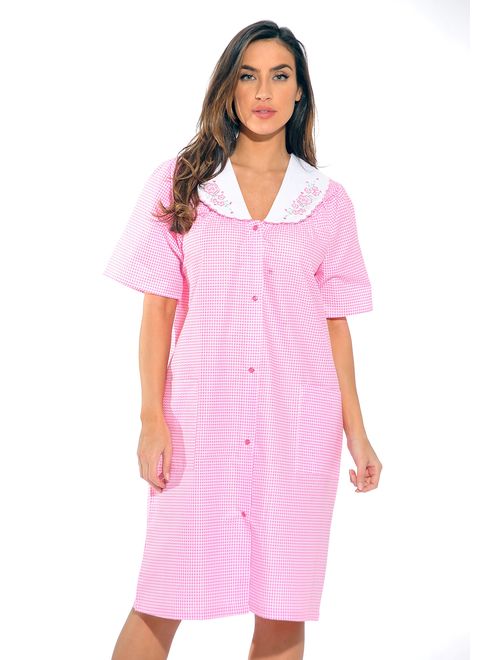 Dreamcrest Short Sleeve Duster Housecoat Women Sleepwear