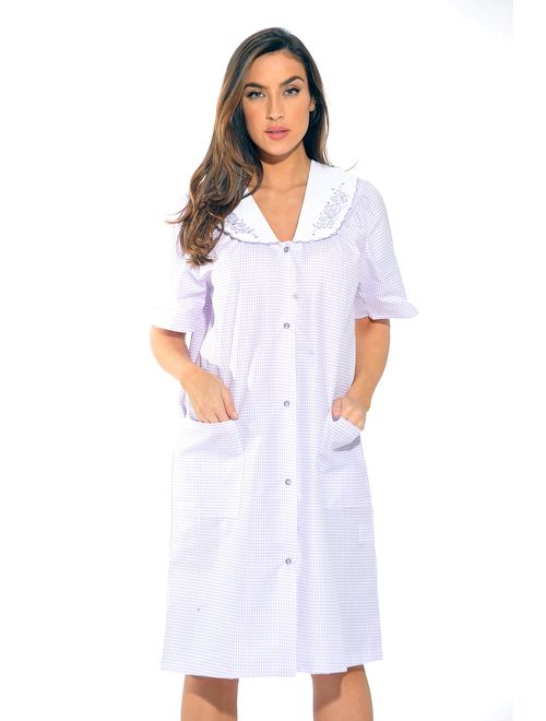 Dreamcrest Short Sleeve Duster Housecoat Women Sleepwear