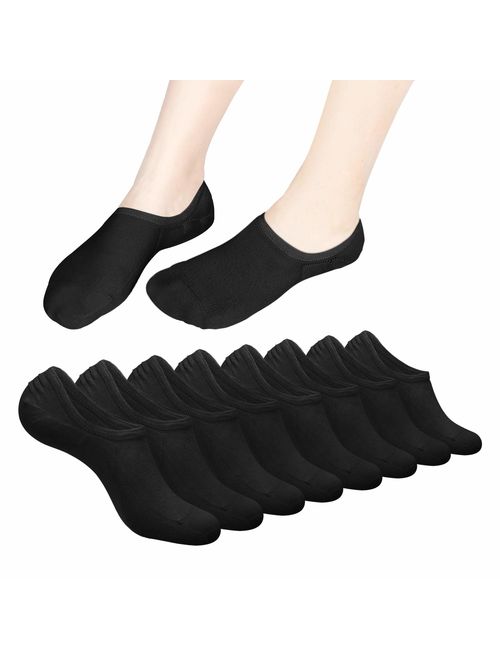 BOTINDO No Show Socks Women 3-6 pairs Low Cut Cotton Casual Ankle Socks with Non Slip Flat Boat Line