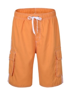 Nonwe Men's Beachwear Board Shorts Quick Dry with Mesh Lining Swim Trunks