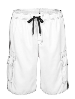 Nonwe Men's Beachwear Board Shorts Quick Dry with Mesh Lining Swim Trunks