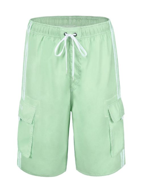 Nonwe Men's Beachwear Board Shorts Quick Dry with Mesh Lining Swim Trunks