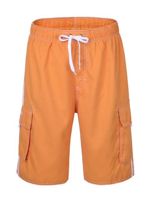 Nonwe Men's Beachwear Board Shorts Quick Dry with Mesh Lining Swim Trunks