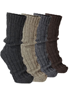 BRUBAKER 4 Pairs Thick Cashmere Socks - Mixed Colors