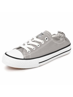 Women's Low Top Sneaker Fashion Lace Up Canvas Sneakers Shoes Classic Walking Shoes for Women